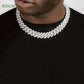 Moissanite Prong Cuban Link Chain in White Gold - 15mm