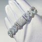 Moissanite Prong Cuban Link Bracelet in White Gold - 15mm