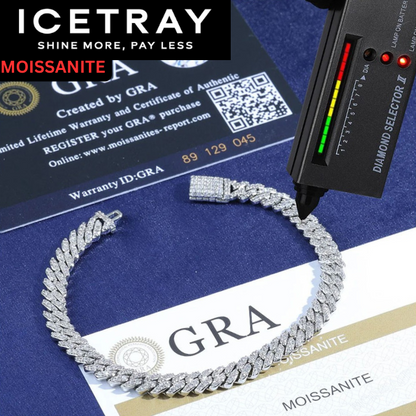 ICETRAY Deluxe Moissanite Cuban Link Bracelet - 6mm