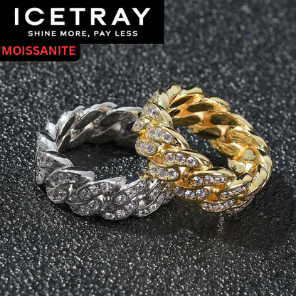 ICETRAY Deluxe Moissanite Cuban Link Ring