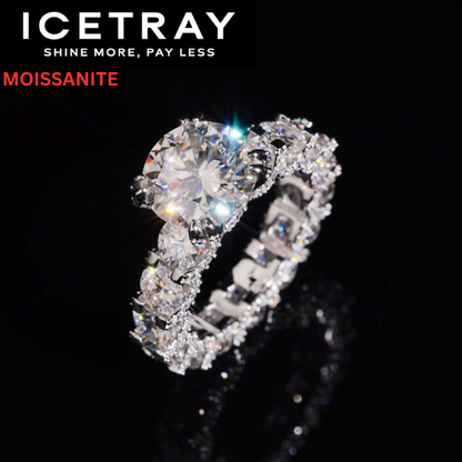 ICETRAY Deluxe Moissanite 7 Ct Pave Set Engagement Ring