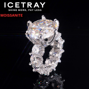 ICETRAY Deluxe Moissanite 20ct Pave Set Engagement Ring