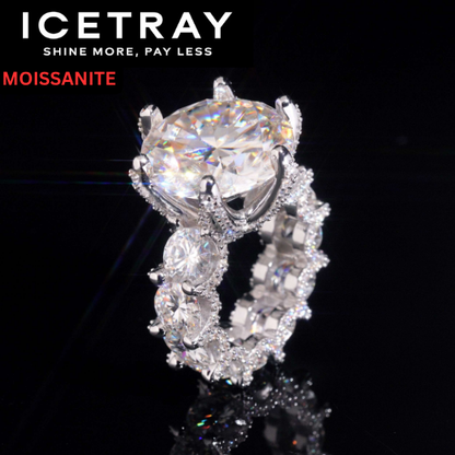 ICETRAY Deluxe Moissanite 20ct Pave Set Engagement Ring