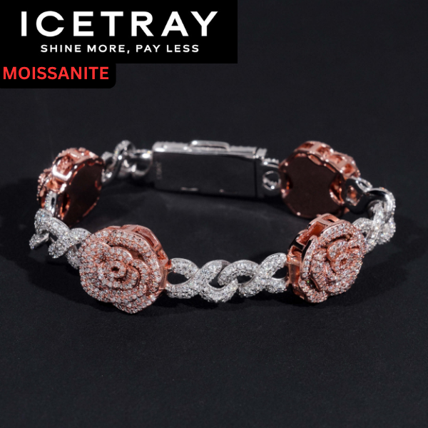 ICETRAY Deluxe Moissanite Infinity Link Rose Bracelet