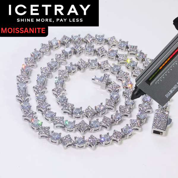 ICETRAY Deluxe Moissanite Star and Tennis Chain