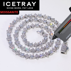 ICETRAY Deluxe Moissanite Star and Tennis Chain
