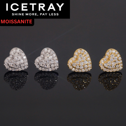 ICETRAY Deluxe Moissanite Heart Earrings