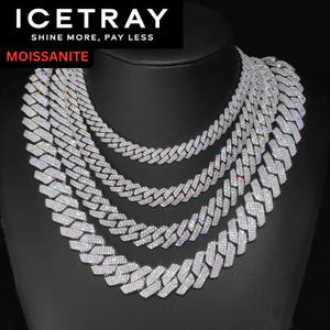ICETRAY Deluxe Moissanite Prong Cuban Link Chain