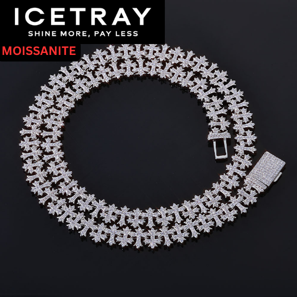 ICETRAY Deluxe Moissanite Cross Link Chain