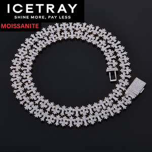 ICETRAY Deluxe Moissanite Cross Link Chain