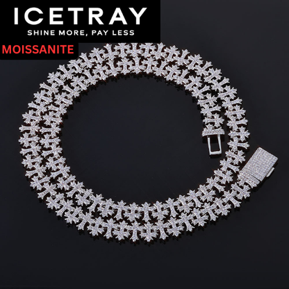 ICETRAY Deluxe Moissanite Cross Link Chain