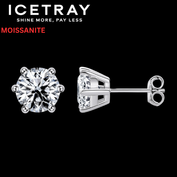 ICETRAY Deluxe Moissanite Stud Earrings