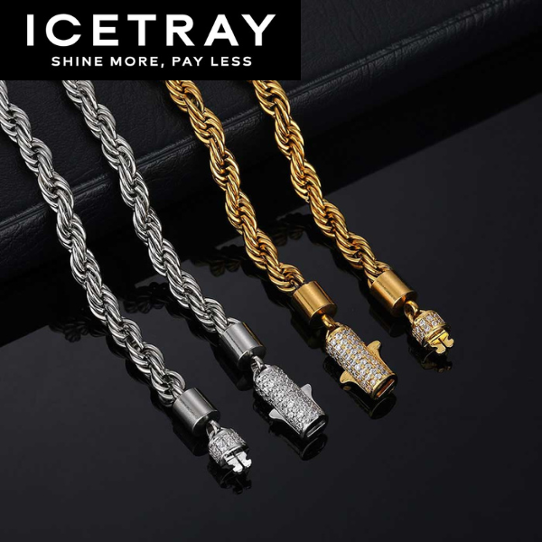 ICETRAY Rope Chain with Iced Out Clasp - 6mm