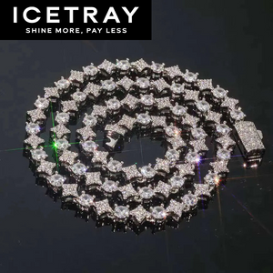 ICETRAY Star and Tennis Chain in White Gold - 4mm