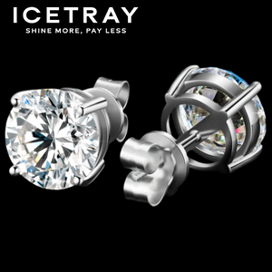 ICETRAY Stud Earrings in White Gold