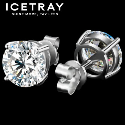 ICETRAY Stud Earrings in White Gold