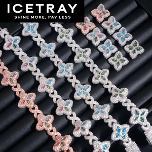 ICETRAY Clover Infinity Link Bracelet + Earring Bundle