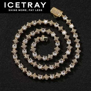 ICETRAY Star and Tennis Chain in Yellow Gold - 4mm