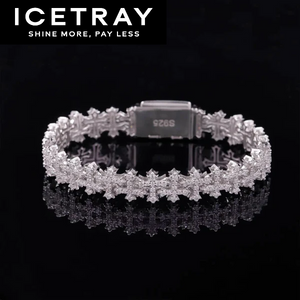 ICETRAY Cross Link Bracelet in White Gold