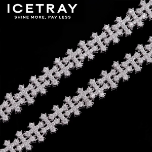 ICETRAY Cross Link Chain in White Gold