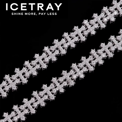 ICETRAY Cross Link Chain in White Gold