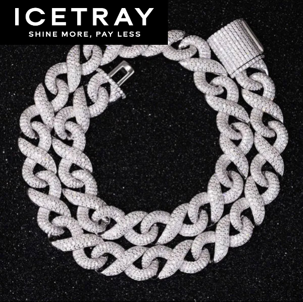 ICETRAY Infinity Link Chain in White Gold - 12mm