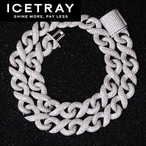 ICETRAY Infinity Link Chain in White Gold - 12mm