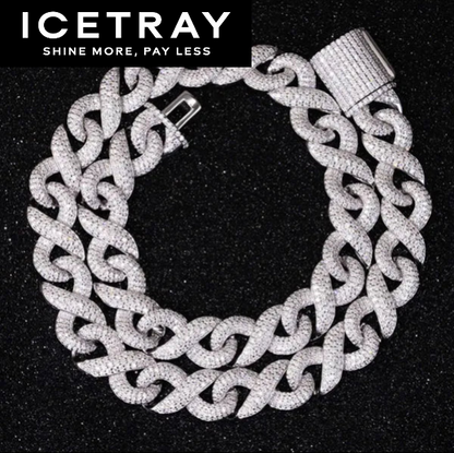 ICETRAY Infinity Link Chain in White Gold - 12mm