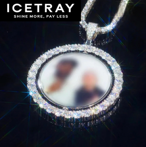 Round Photo Memory Pendant in White Gold