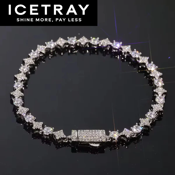 ICETRAY Star and Tennis Bracelet in White Gold - 4mm