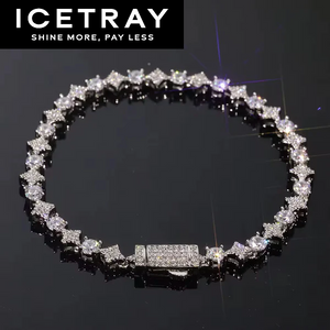 ICETRAY Star and Tennis Bracelet in White Gold - 4mm