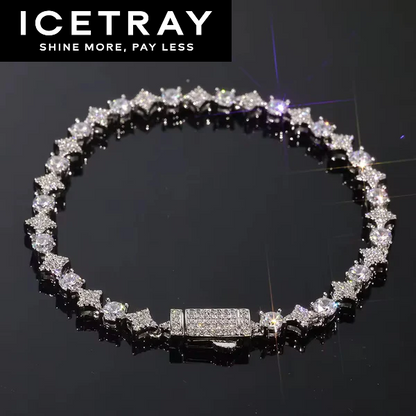 ICETRAY Star and Tennis Bracelet in White Gold - 4mm