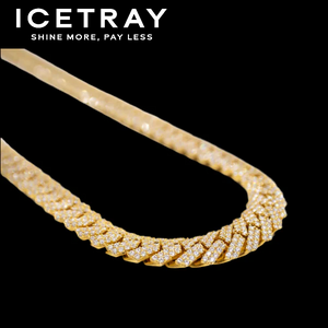 ICETRAY Prong Cuban Link Chain in Yellow Gold - 15MM