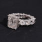 ICETRAY Deluxe Moissanite 5ct Radiant Cut Pave Set Engagement Ring