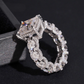 ICETRAY Deluxe Moissanite 5ct Radiant Cut Pave Set Engagement Ring