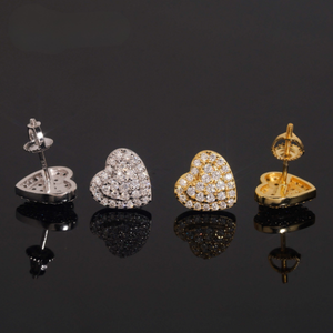 ICETRAY Deluxe Moissanite Heart Earrings