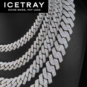 ICETRAY Prong Iced Out Cuban Link Chain - Yellow or White Gold