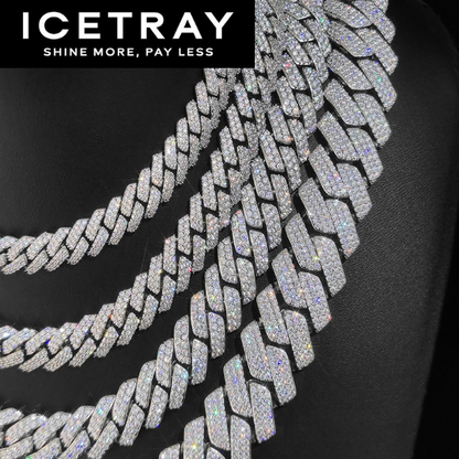 ICETRAY Prong Iced Out Cuban Link Chain - Yellow or White Gold