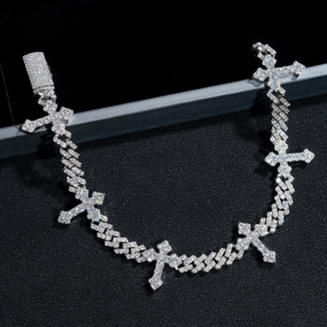 ICETRAY Cross Bracelet in White Gold