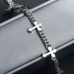 ICETRAY Cross Bracelet in White Gold