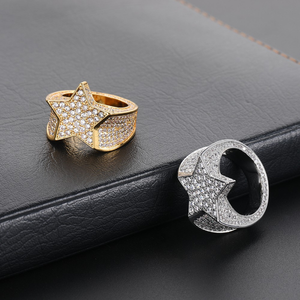 ICETRAY Iced Out Star Ring - White or Yellow Gold