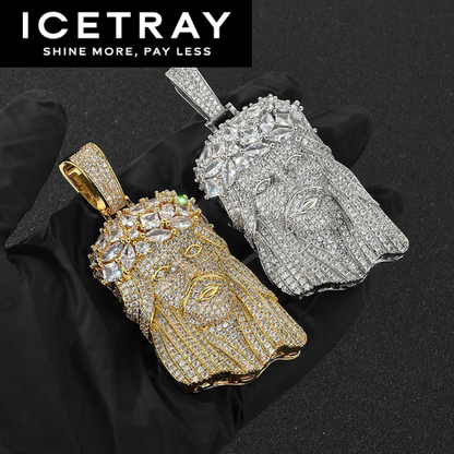 ICETRAY Jesus Pendant - White or Yellow Gold