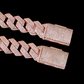 ICETRAY Prong Iced Out Cuban Link Chain in Rose Gold - 15MM