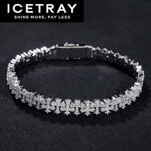 ICETRAY Cross Link Bracelet - White or Yellow Gold