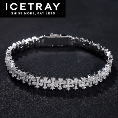 ICETRAY Cross Link Bracelet - White or Yellow Gold