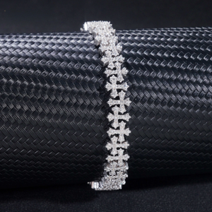 ICETRAY Cross Link Bracelet - White or Yellow Gold