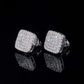 ICETRAY Deluxe Moissanite Square Earrings in White Gold