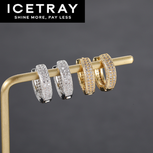 ICETRAY Pave Set Hoop Earrings