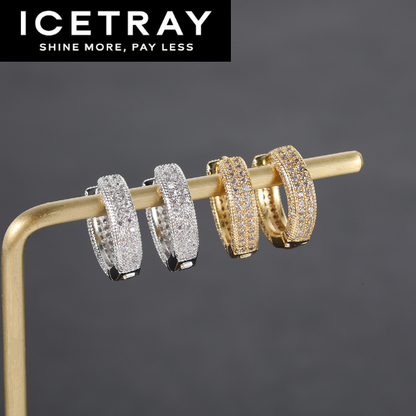 ICETRAY Pave Set Hoop Earrings