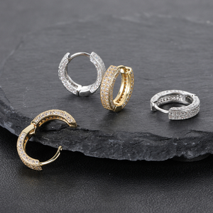 ICETRAY Pave Set Hoop Earrings